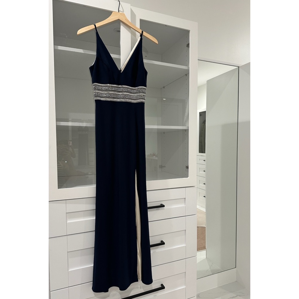 Elegant Navy Evening Gown